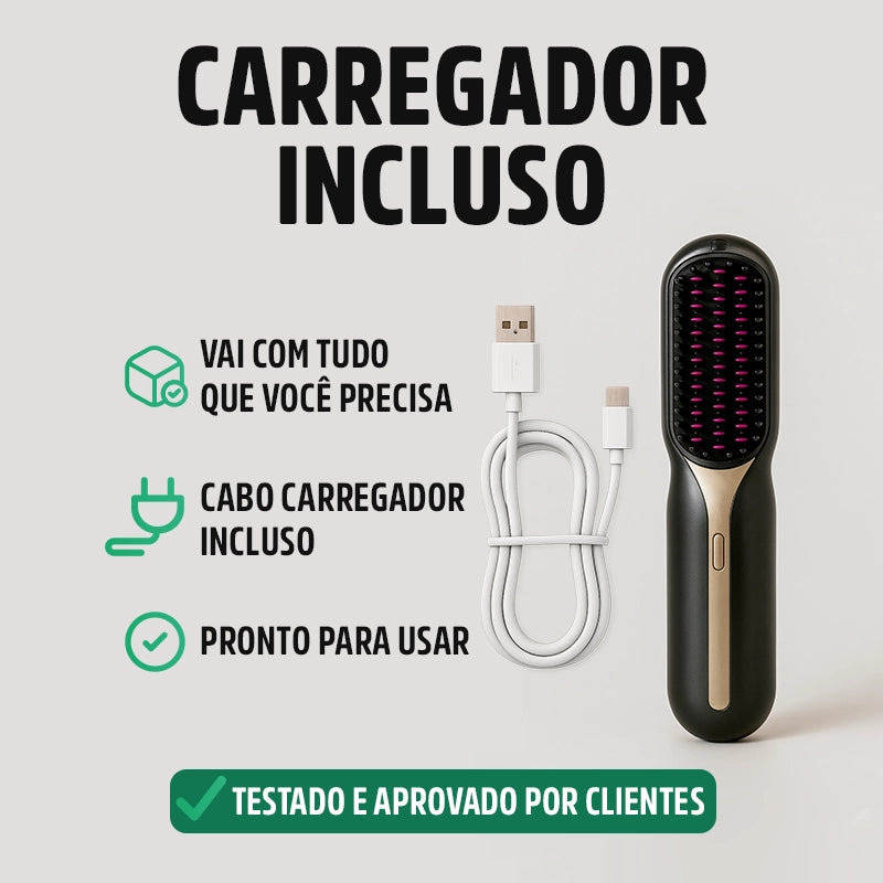 Escova Alisadora de Cabelo 5 em 1 Sem Fio HairLux – luxo, exclusividade e praticidade.