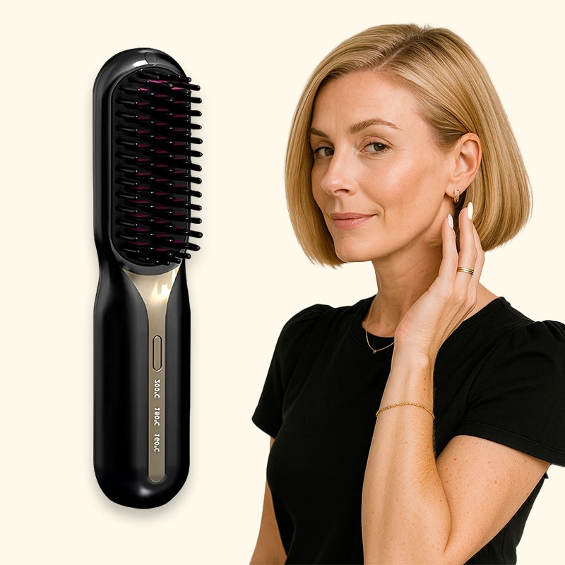 Escova Alisadora de Cabelo 5 em 1 Sem Fio HairLux – luxo, exclusividade e praticidade.